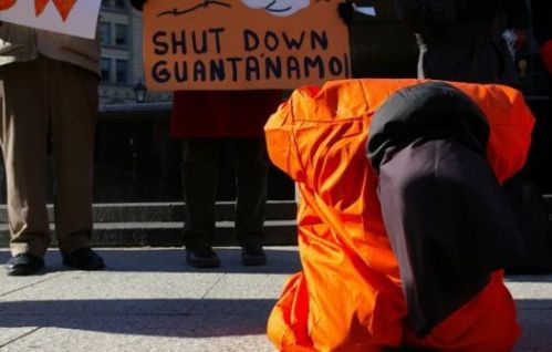 Protesters at the U.S. Supreme Court Wearing Prisoner Jumpsuits